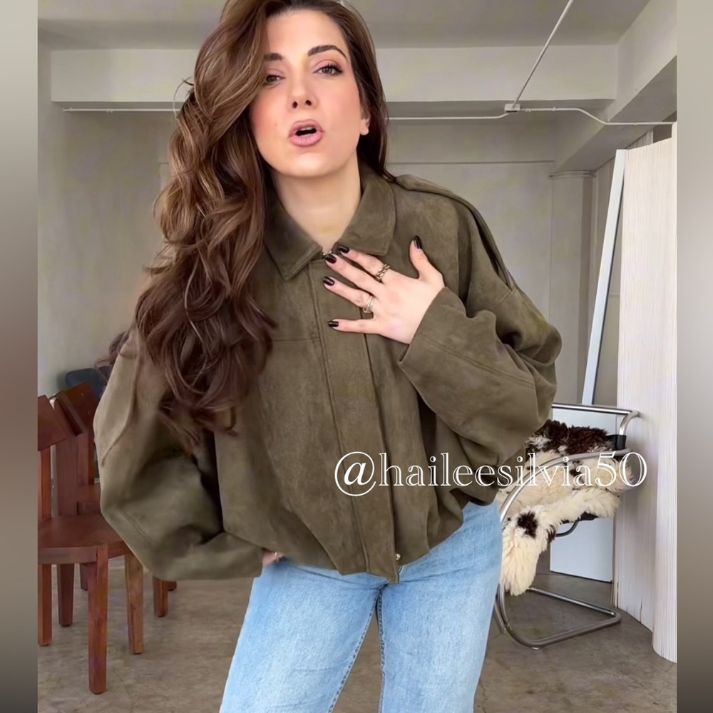 Zara SUEDE EFFECT BOMBER JACKET